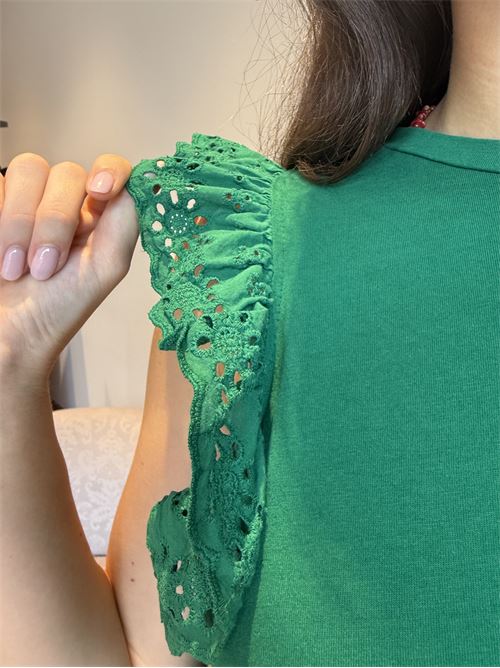 T-shirt manica pizzo san gallo DIECI MINUTI | 80471